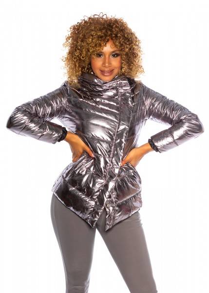 Koucla Sexy Glänzende Winterjacke Mit Kapuze