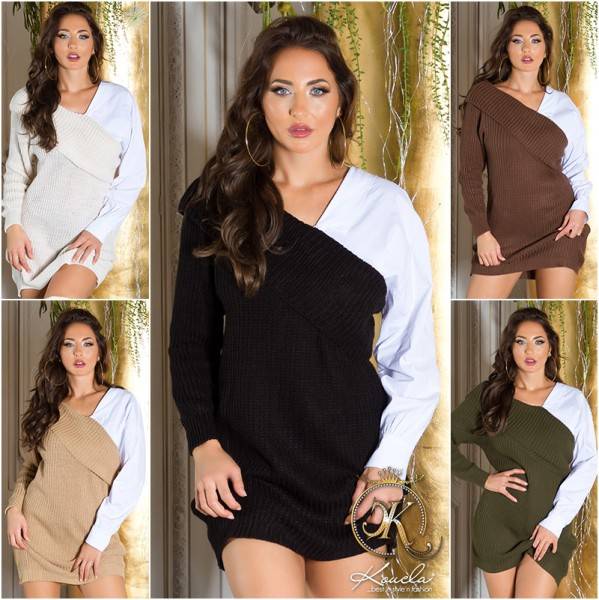 Koucla Sexy Grobstrick Kleid 2in1 Look