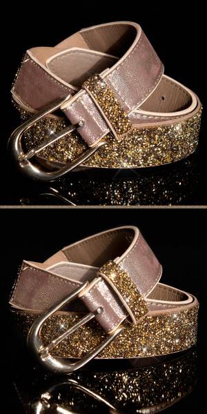 Koucla Sexy Gürtel mit Pyramidenglitzersteinen