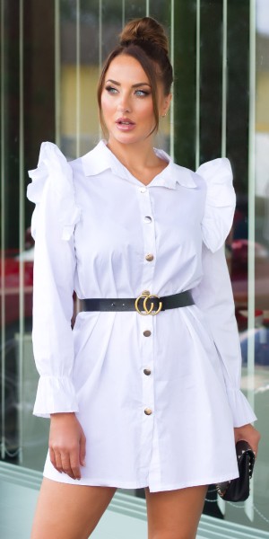 Koucla Sexy Hemd Kleid mit Gürtel