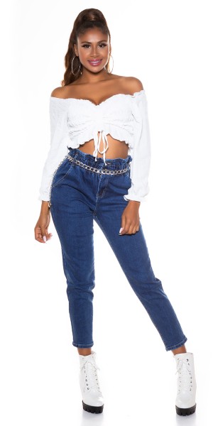 Koucla Sexy High Waist Jeans Mit Gummiband Taille