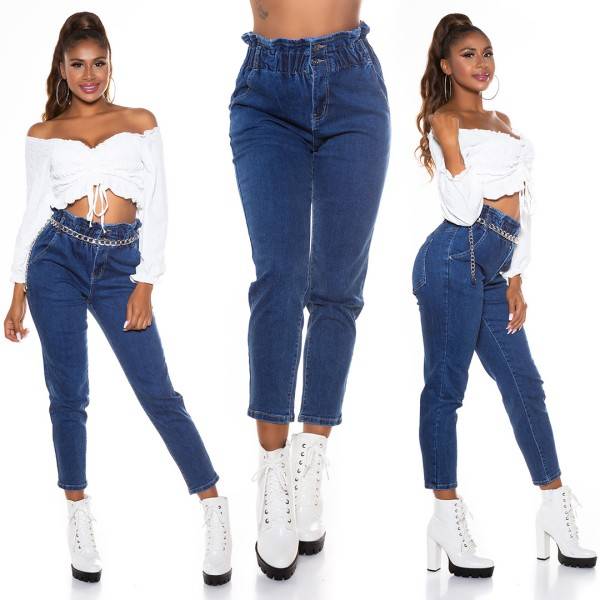 Koucla Sexy High Waist Jeans Mit Gummiband Taille