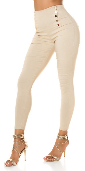 Koucla Sexy Highwaist Hose Mit Deko Knöpfen