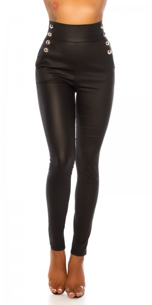 Koucla Sexy Highwaist Hose Mit Großen Knopfen