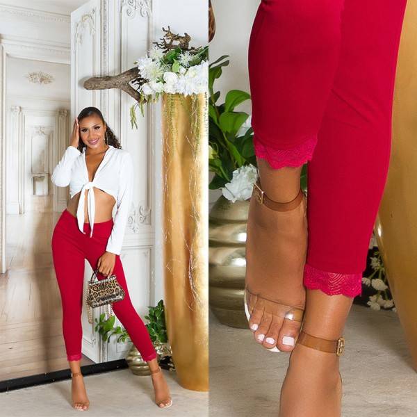 Koucla Sexy Highwaist Hose Mit Spitzendetail