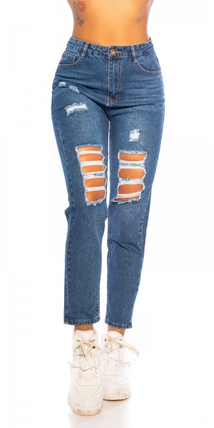 Koucla Sexy Highwaist Jeans Mit Rissen MOM FIT