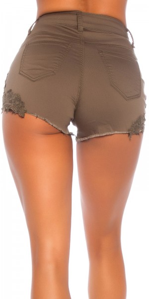 Koucla Sexy Highwaist Jeansshorts Mit Stickerei