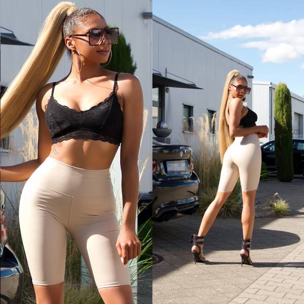 Koucla Sexy Highwaist Kunstleder Bikershorts