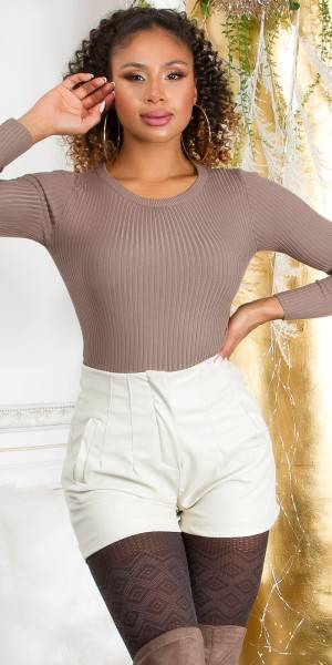 Koucla Sexy Highwaist Kunstleder Shorts