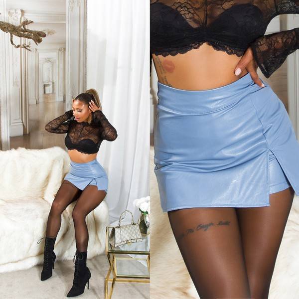 Koucla Sexy Highwaist Kunstleder Skorts