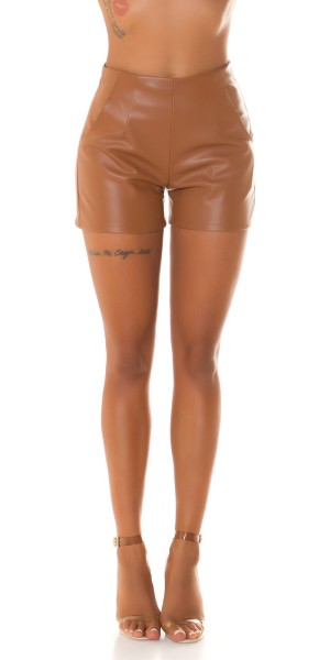 Koucla Sexy Highwaist Lederlook Shorts