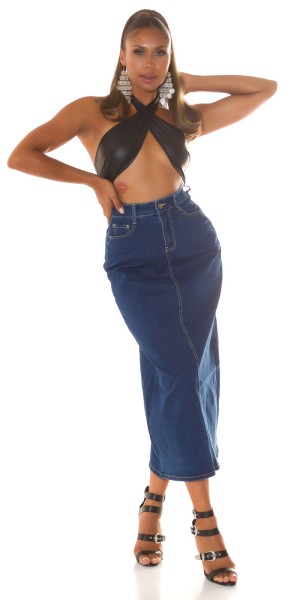 Koucla Sexy Highwaist Maxi-Jeansrock Mit Schlitz