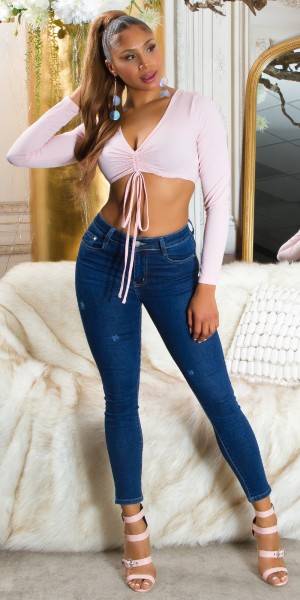 Koucla Sexy Highwaist Push-Up Jeans im Used Look