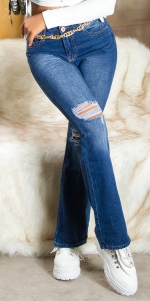 Koucla Sexy Highwaist Ripped Bootcut Jeans