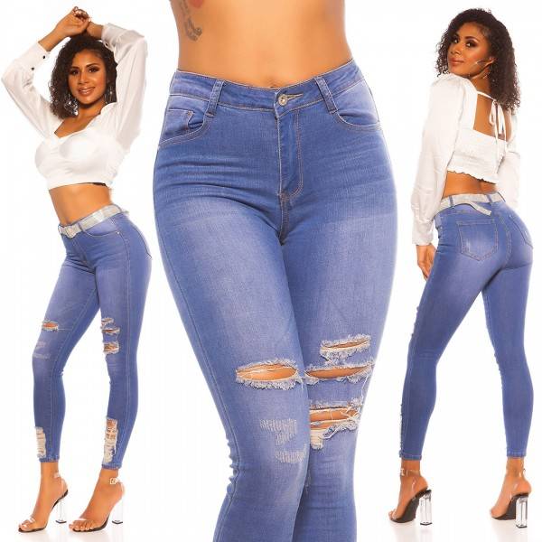 Koucla Sexy HighWaist Skinny Jeans Used Look