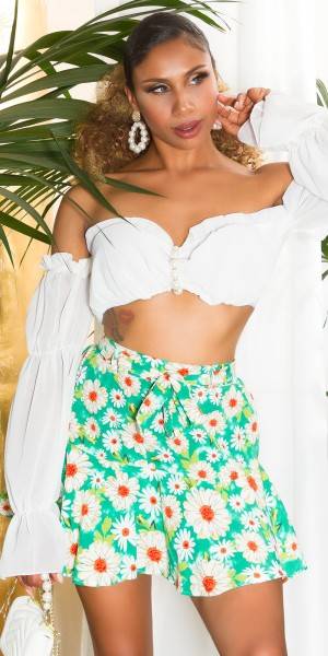 Koucla Sexy Highwaist Skorts mit Gürtel zum Binden