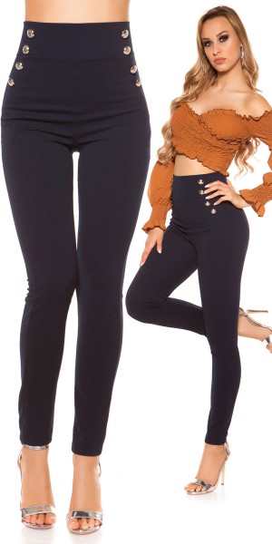 Koucla Sexy highwaist Stoffhose mit Knöpfen