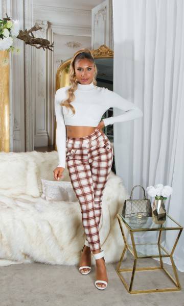 Koucla Sexy Highwaist Treggings Mit Karomuster