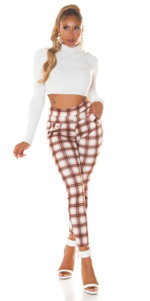 Koucla Sexy Highwaist Treggings Mit Karomuster