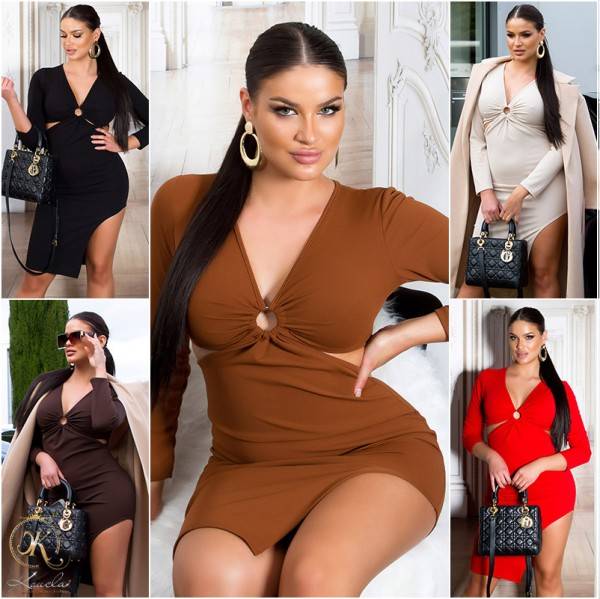 Koucla Sexy Kleid Mit Schlitz & Cut-Outs