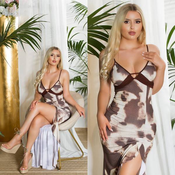 Koucla Sexy Kleid, Rückenfrei Mit Beinschlitz