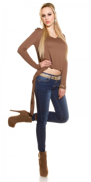 Koucla Sexy KouCla 2Way HighLow Langarm Crop Shirt