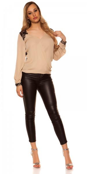 Koucla Sexy Koucla Bluse Im Wickellook Mit Spitze