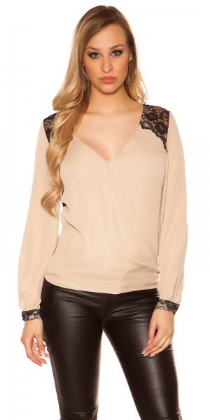 Koucla Sexy Koucla Bluse Im Wickellook Mit Spitze
