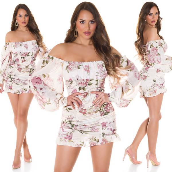 Koucla Sexy Koucla Boho MiniKleid Mit Blumen