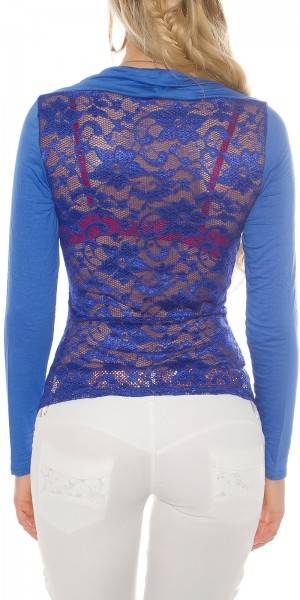 Koucla Sexy Koucla-Bolero-Langarmshirt Mit Spitze