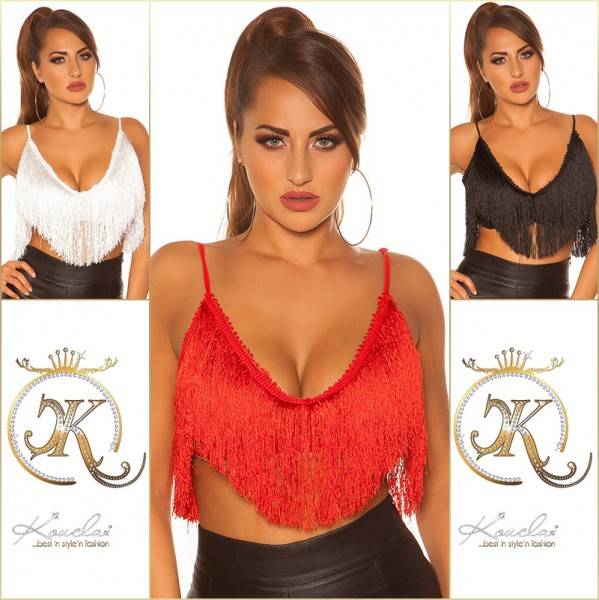 Koucla Sexy KouCla Crop Top Mit Fransen