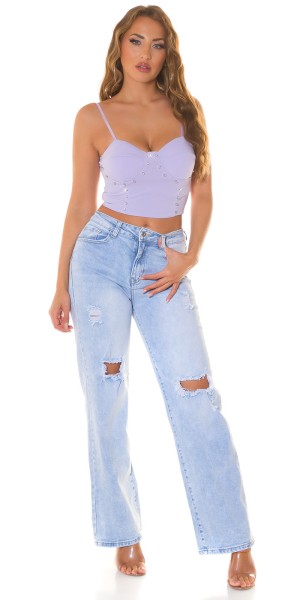 Koucla Sexy Koucla Crop Top Mit Glitzernieten