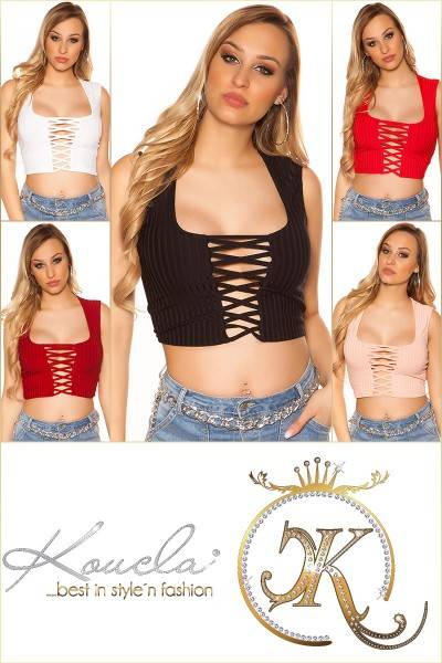 Koucla Sexy KouCla-Crop Top Mit WOW-Dekolletee