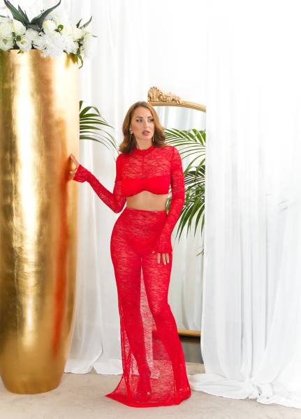 Koucla Sexy Koucla Cropped Langarmshirt Aus Spitze