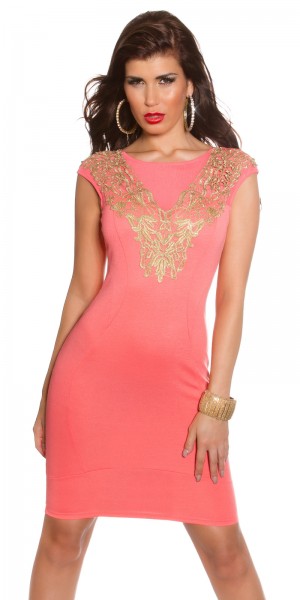 Koucla Sexy KouCla Etuikleid mit goldener Spitze