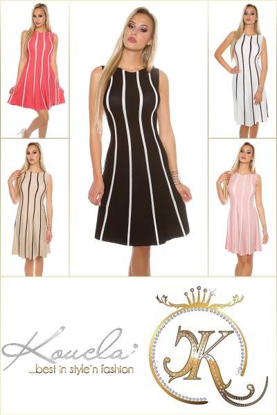 Koucla Sexy KouCla Feinstrick Kleid Gestreift