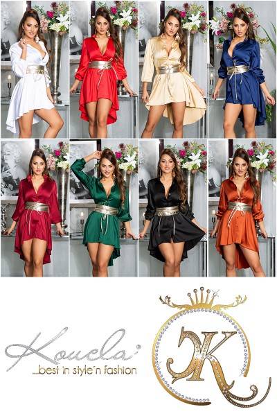 Koucla Sexy KouCla High-Low Seidenlook Kleid