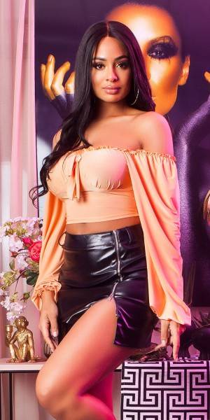 Koucla Sexy KouCla Langarm Crop Top Latina Llook