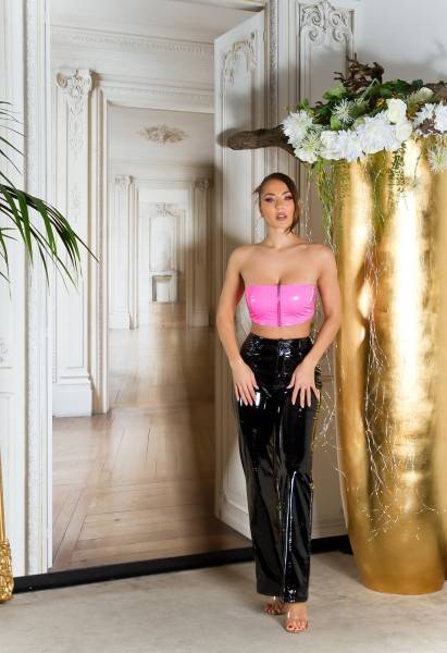 Koucla Sexy Koucla Latex Look Bandeau Top Mit Zip