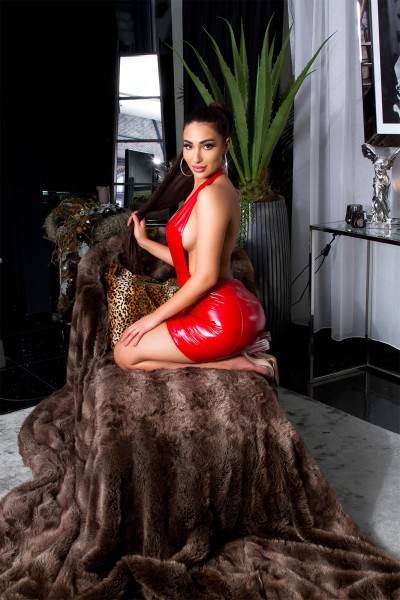 Koucla Sexy Koucla Latex Look Deep V-Cut Minikleid