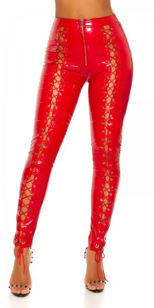 Koucla Sexy KouCla Latex Look Hosen Mit Schnürung