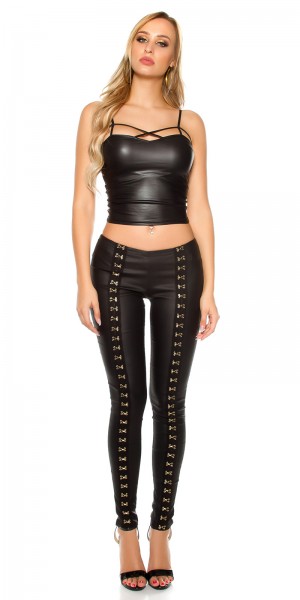 Koucla Sexy KouCla Lederlook Hose mit Dekohaken