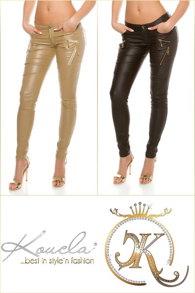Koucla Sexy KouCla Lederlook Hose Mit Dekozips