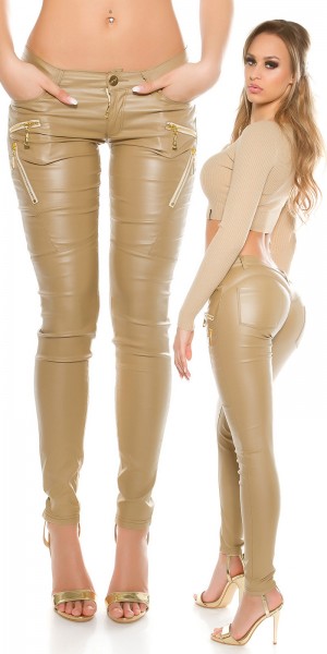 Koucla Sexy KouCla Lederlook Hose Mit Dekozips