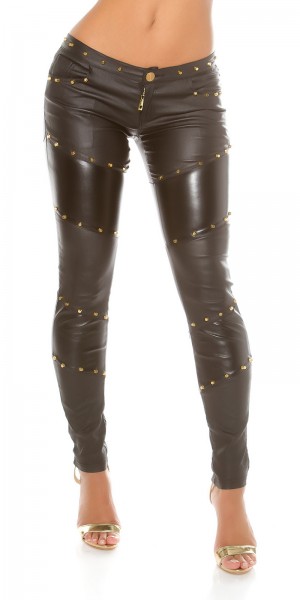 Koucla Sexy KouCla Lederlook Hose Mit Nieten