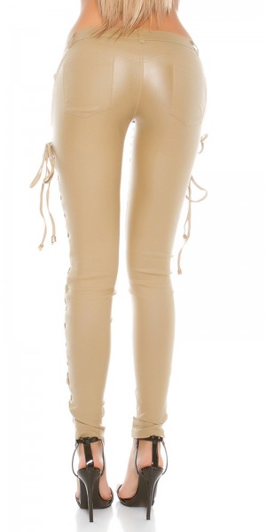 Koucla Sexy KouCla Lederlook Hose Mit Schnürung