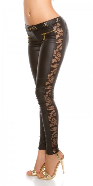Koucla Sexy KouCla Lederlook Hose Mit Spitze