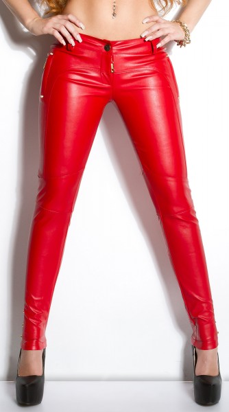 Koucla Sexy KouCla Lederlook-Hose Mit Taschen