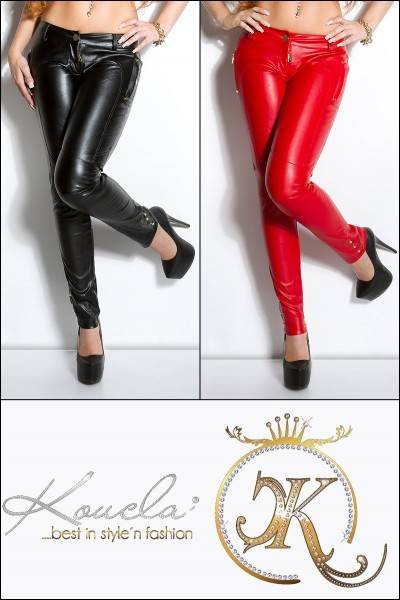 Koucla Sexy KouCla Lederlook-Hose Mit Taschen