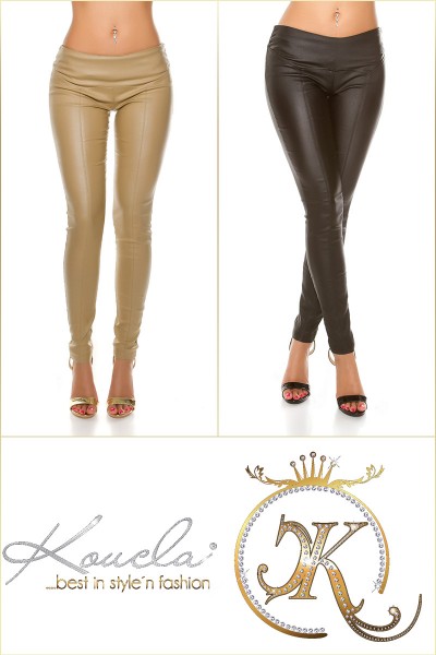Koucla Sexy KouCla Lederlook Hose Mit Ziernähten